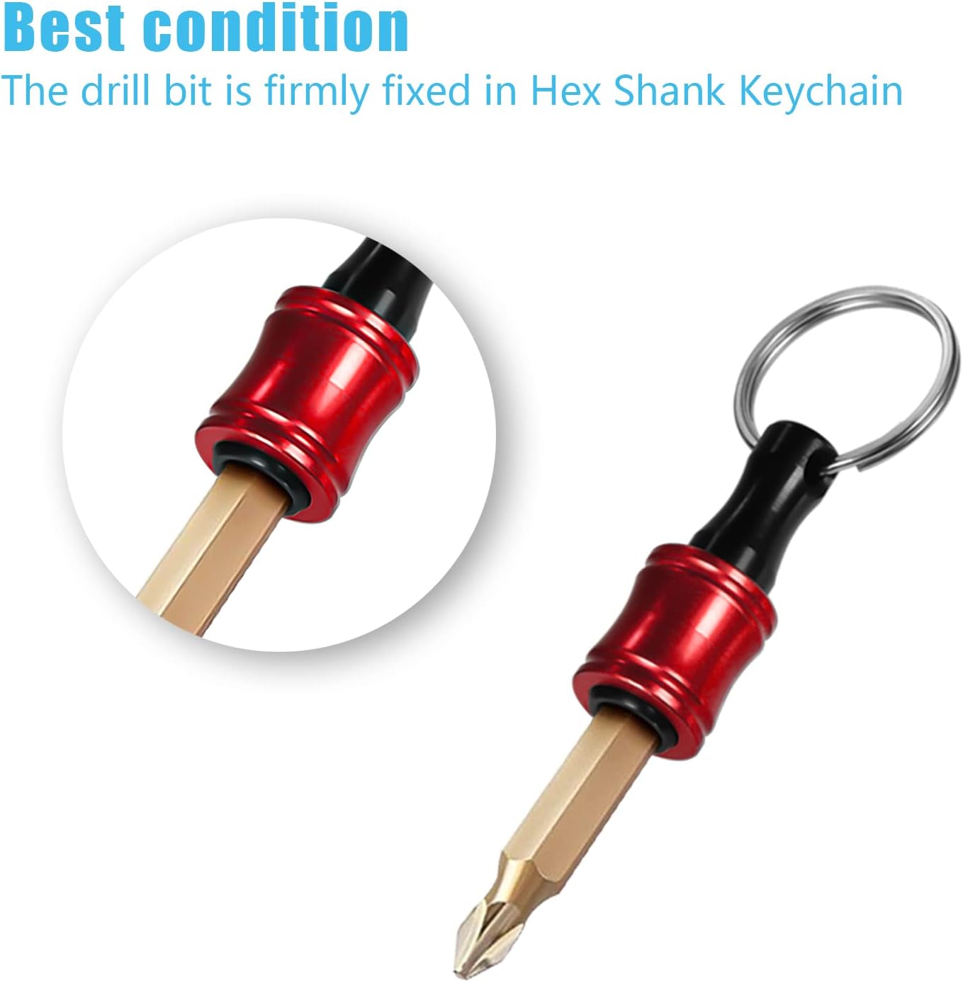 Hex Shank Keychain Quick Change Bit Holder for Hand-Held Screwdrivers Drill 7pcs