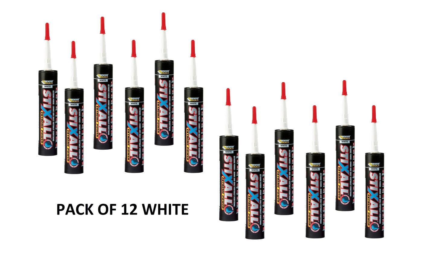 Everbuild Stixall Extreme Power Adhesive Cartridge White 290ml (12 Pack)