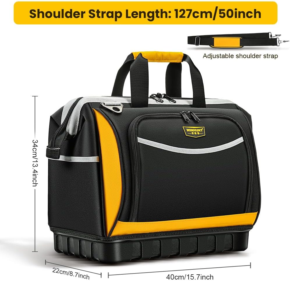 Tool Bag Shoulder Strap 16 inch 25 Pockets Heavy Duty Waterproof Base Technician