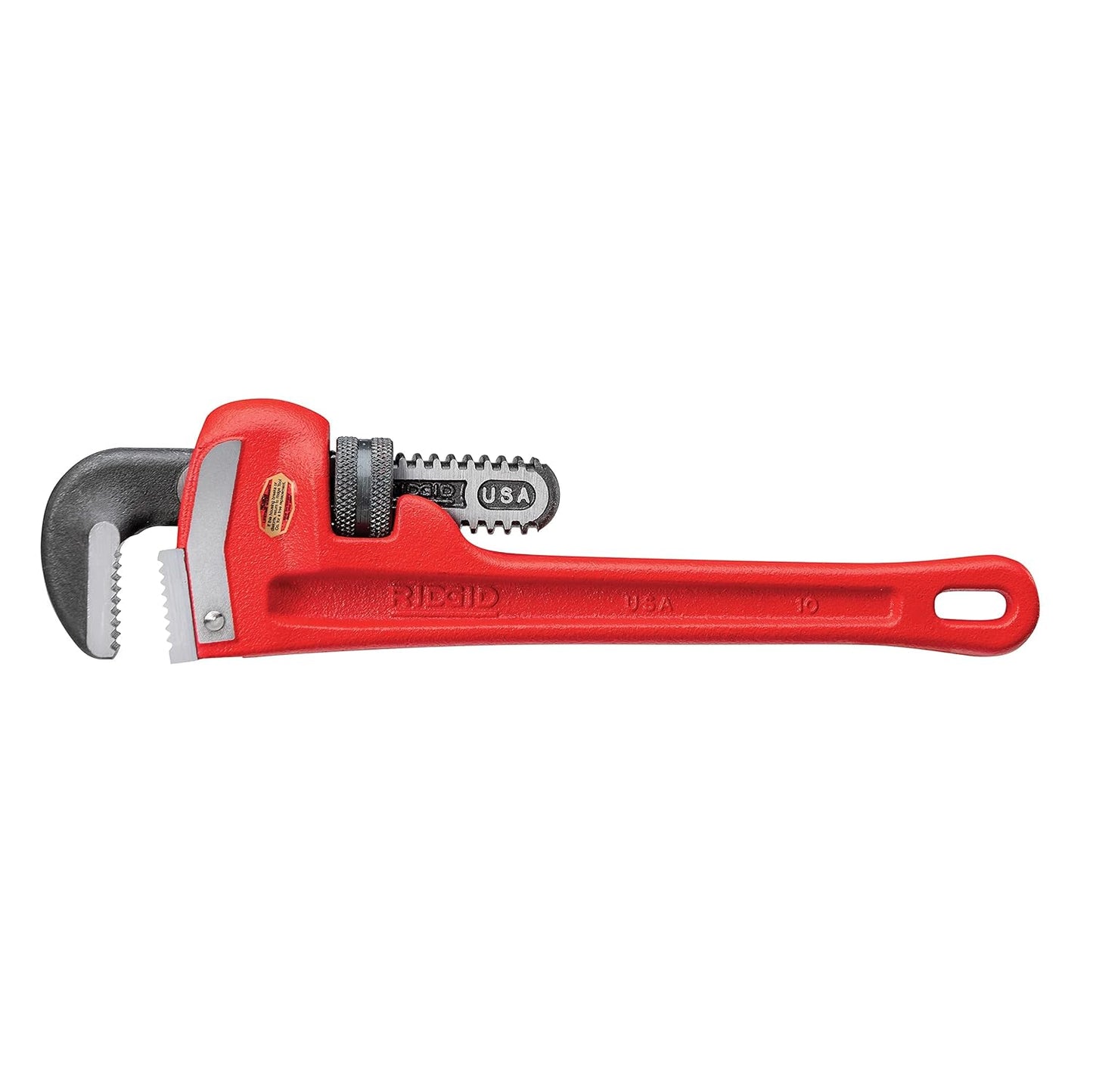 RIDGID 31010 10-inch Heavy-Duty Straight Pipe Wrench Plumbing Capacity 40mm