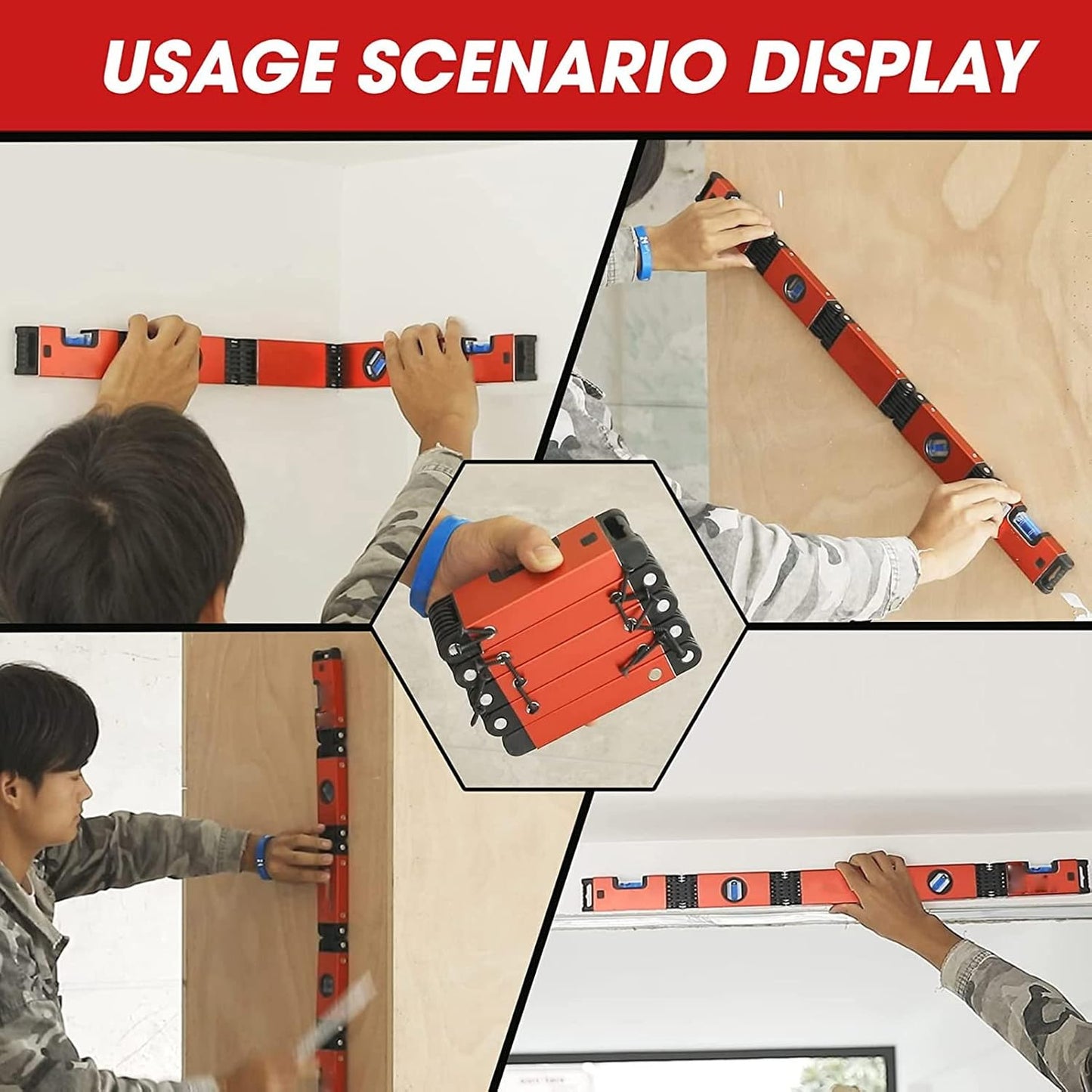 Foldable Level Measuring Tool 28in Multi Angle
