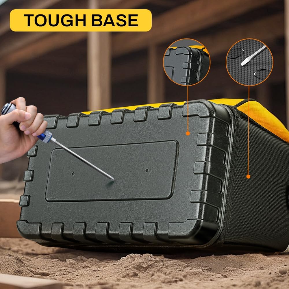 Tool Bag Shoulder Strap 16 inch 25 Pockets Heavy Duty Waterproof Base Technician