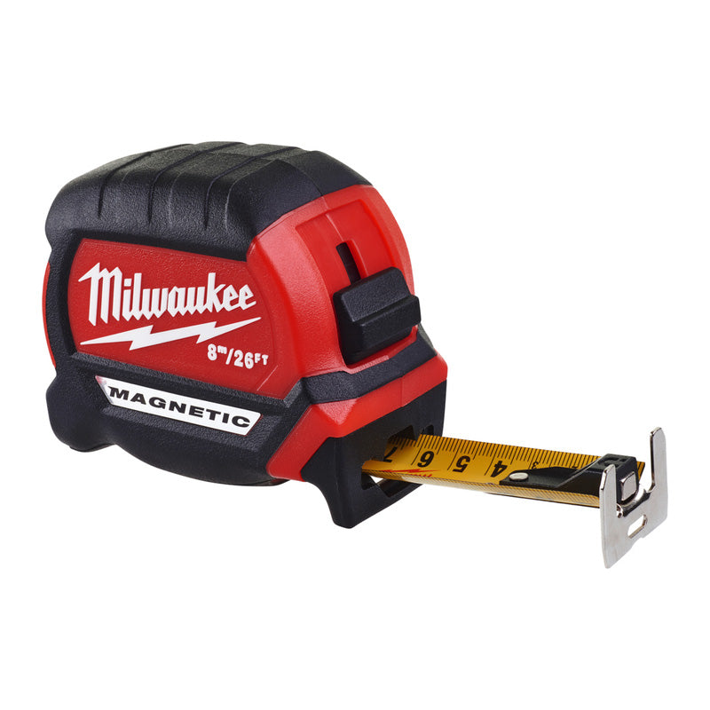 Milwaukee Premium Magnetic Tape Measure 8m 8M/26Ft 27mm blade 4932464603