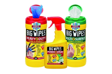 Big Wipes Triple Pack Pro+, Heavy-Duty & Multi-Surface Wipes, 1L Power Spray