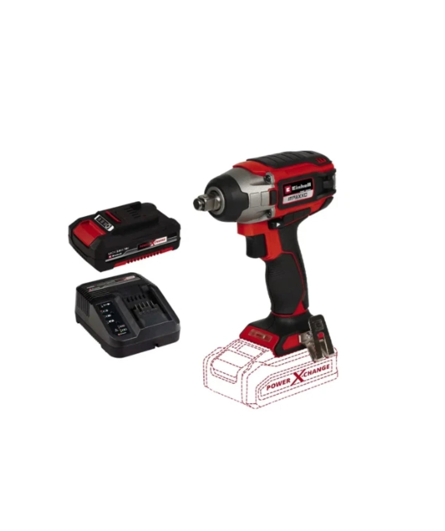 Einhell Professional IMPAXXO 18/230 18v 1/2" Impact Wrench 2.5ah battery charger
