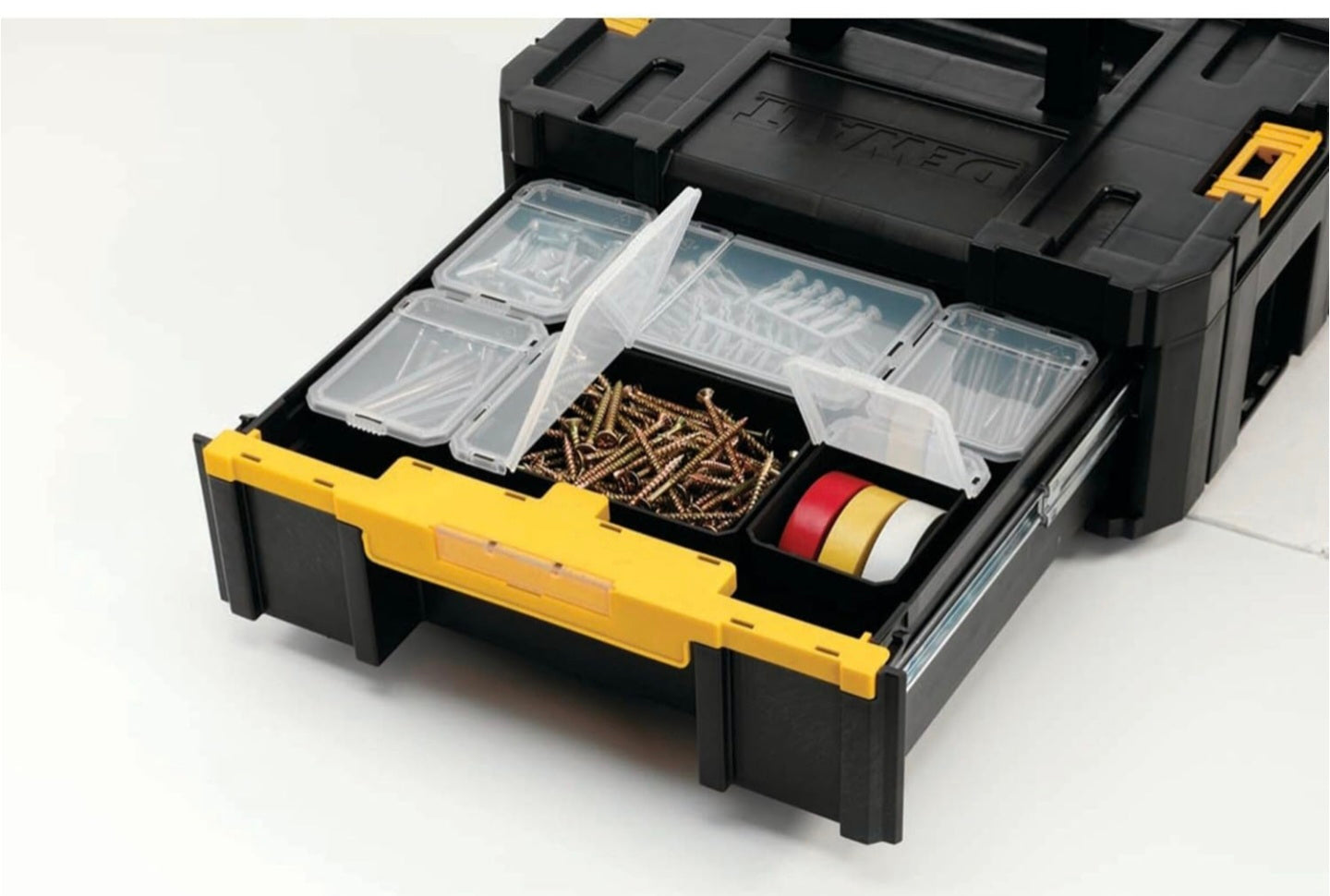 Dewalt DWST1-70705 T-Stak III Tool Storage Box with Drawer, Yellow/Black, 17.6