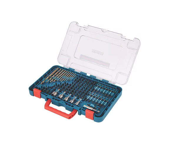Erbauer Metal Power Tool Combination Accessories Set 120 Pieces Screwing Drilling