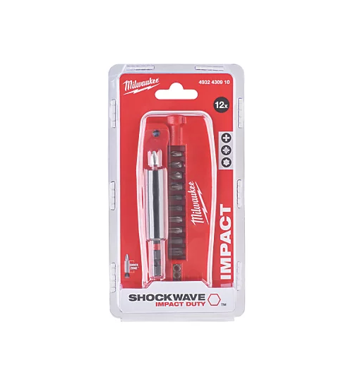 Milwaukee Shockwave 2mm Round Shank Mixed Screwdriver Bit Set 12 Pieces