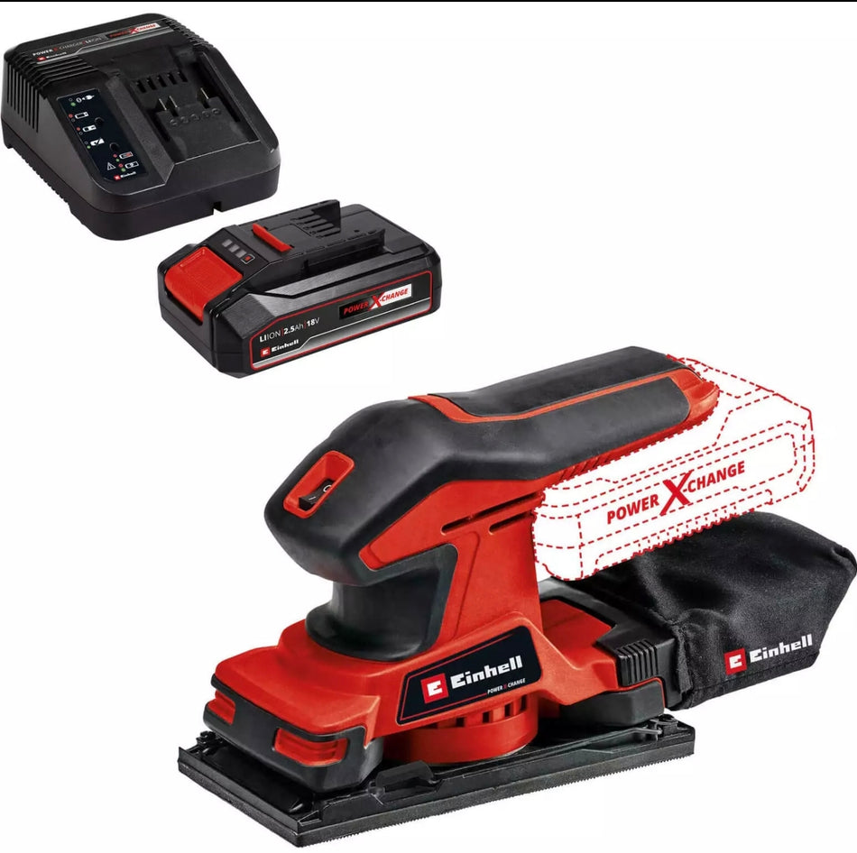 Einhell TC-OS 18/187 Li 18v Cordless 1/3 Sheet Sander 1 x 2.5ah Li-ion Charger