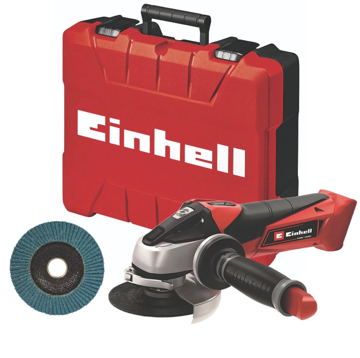 Einhell Cordless Angle Grinder 115mm 18V Case Discs 1 x 2.5 ah Battery Charger TE-AG 18/115