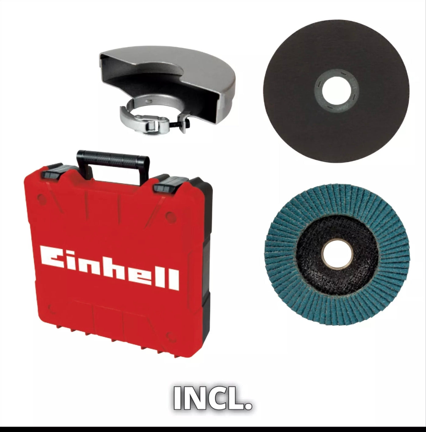 Einhell Cordless Angle Grinder 115mm 18V Case Discs 1 x 2.5 ah Battery Charger TE-AG 18/115