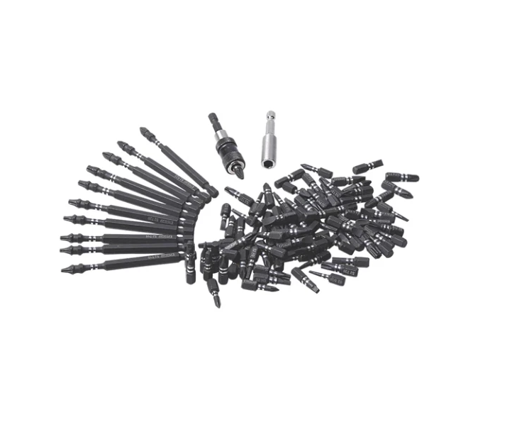 Erbauer 1/4" Hex Shank Mixed Impact Screwdriver Bit Set 113 Pieces