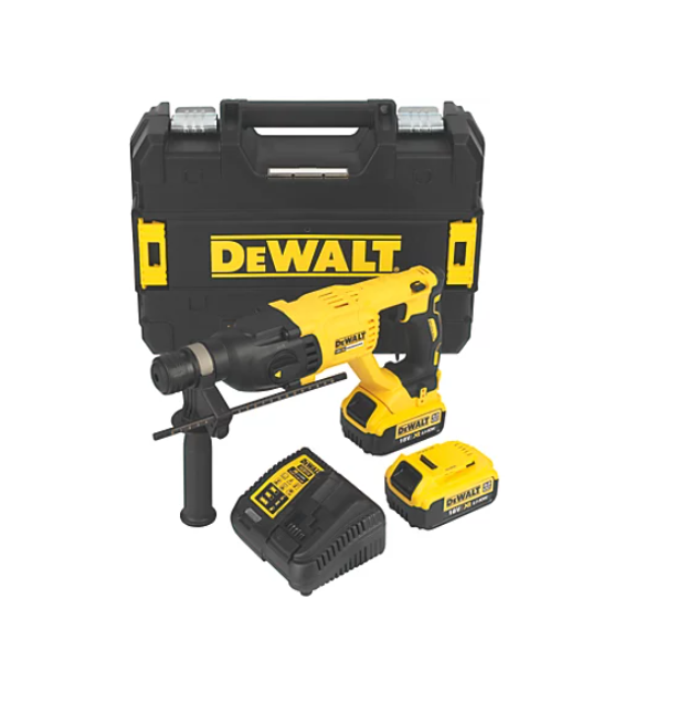 DEWALT DCH033N-XJ 18V Brushless Cordless SDS+ 2 x 4ah Battery Case Charger Kit