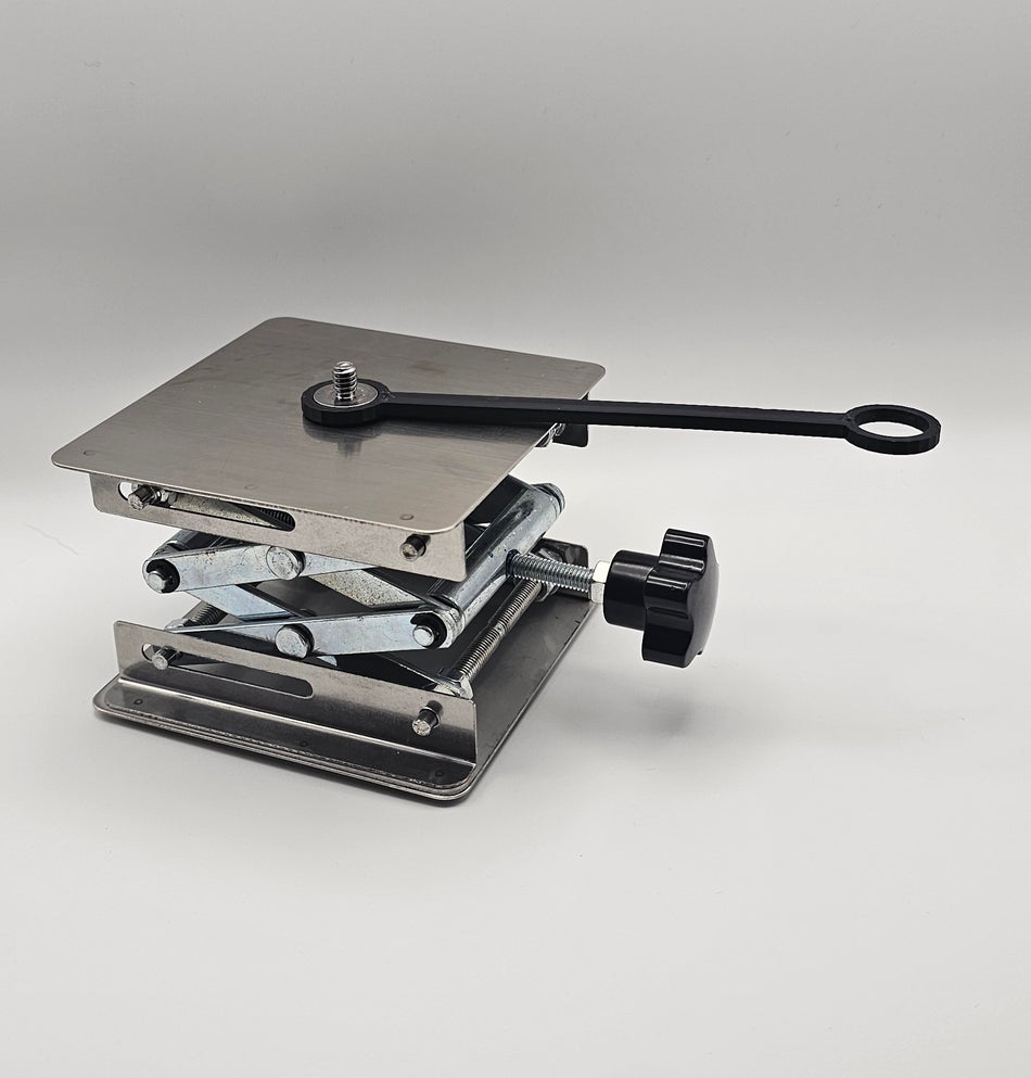 Laser Level Lifting Platform – 100 × 100mm Stainless Steel Scissor Lift Table (50–155mm)