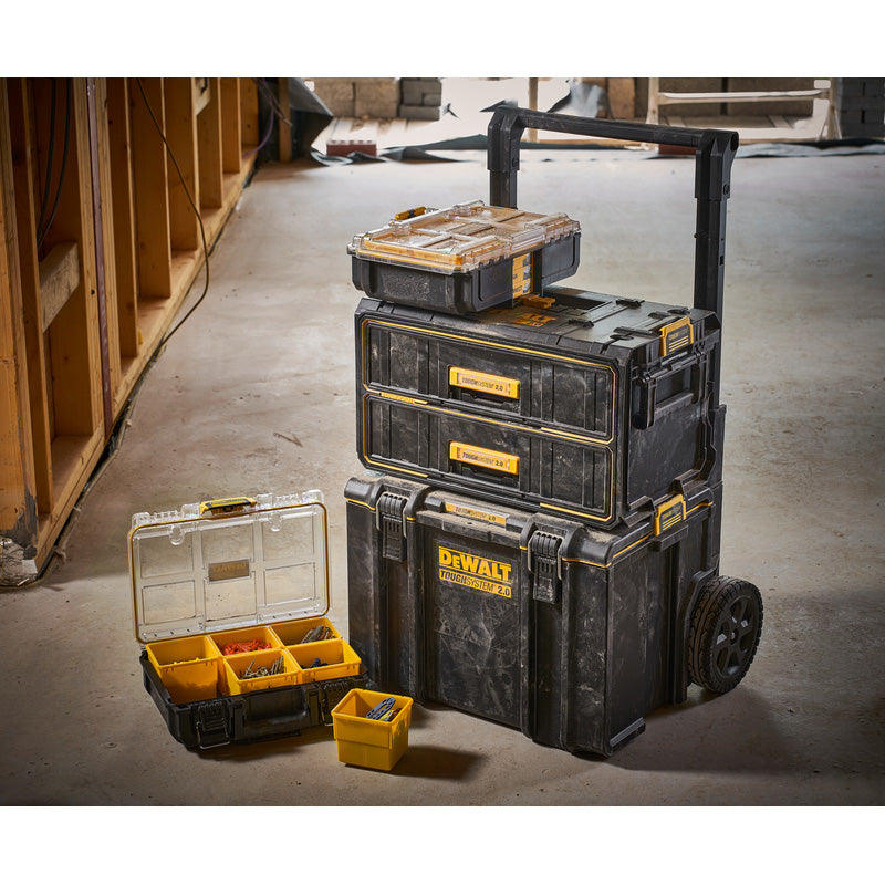 DeWalt ToughSystem 2.0 Tower with 2 x Half Organisers and Drawer Unit DS450