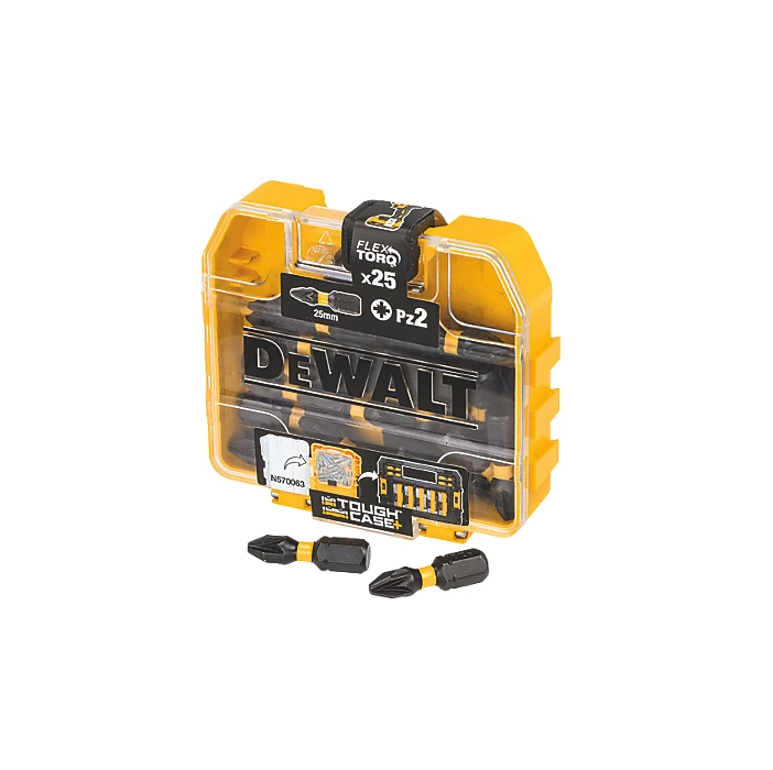 DEWALT 6.35mm 25mm Hex Shank PZ2 Impact Torsion Screwdriver Bits 25 Pack