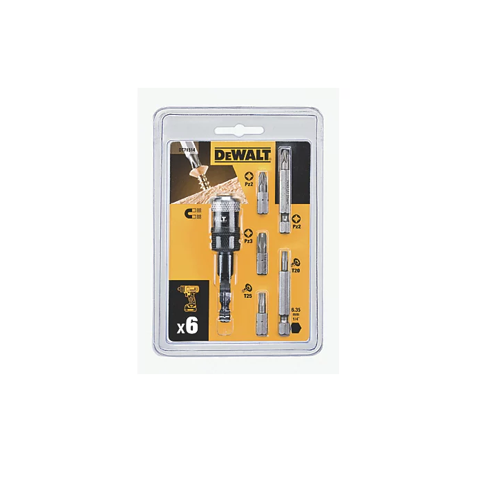 DEWALT 6.35mm Hex Shank Mixed Screwdriving Bit Set 6 Pieces