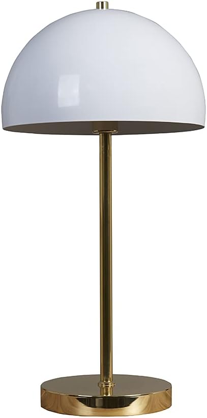 Table Bed Side Lamp Contemporary Gold White Metal Dome Led Light Bulb 2.2W