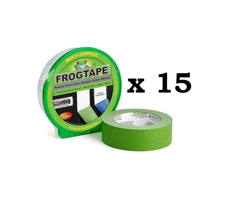 Frog Tape Green Multi Surface Masking Tape 24 / 36 / 48mm Sharp Lines Pack of 15