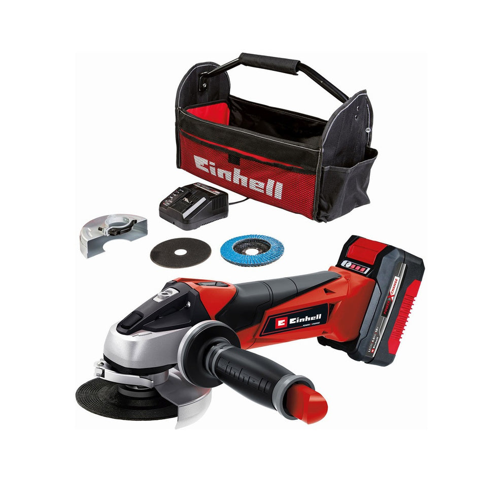 Einhell PXC 18V 115mm Cordless Angle Grinder Kit with Accessories 1 x 4.0Ah