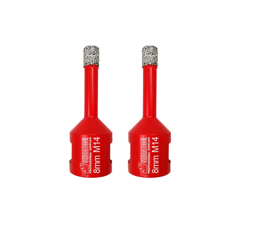Dry Diamond Drill Core Bit 2pk Diameter 8mm Vacuum Brazed Drilling Porcelain Tile Granite Marble