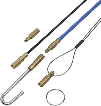 Faithfull Cable Access Rod & Accessories Kit - 15 Pieces Including 10 x 330mm Rods – Total Length 3.3 Metre