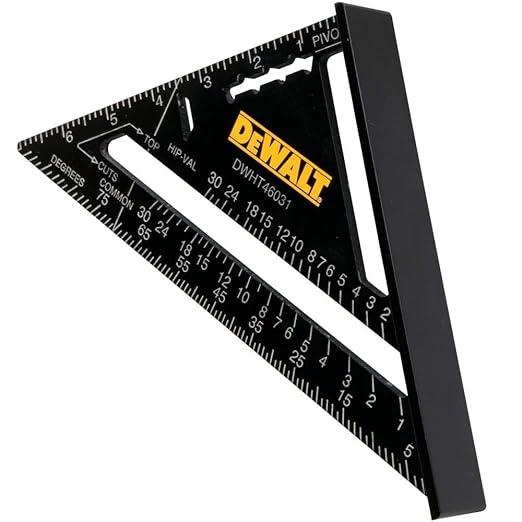 DEWALT DWHT46031 Aluminum 177mm 7-inch Premium Rafter Square