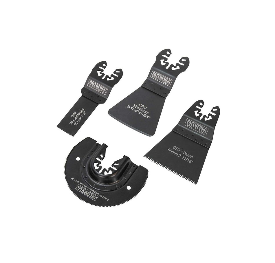 Faithfull Multi-Tool Flooring Blade FAIMFKIT4 Set of 4 Sawing Cutting & Scraping