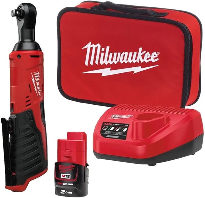 Milwaukee M12 IR-201B 12V 1 x 2.0Ah Li-Ion RedLithium Cordless Sub-Compact Ratchet