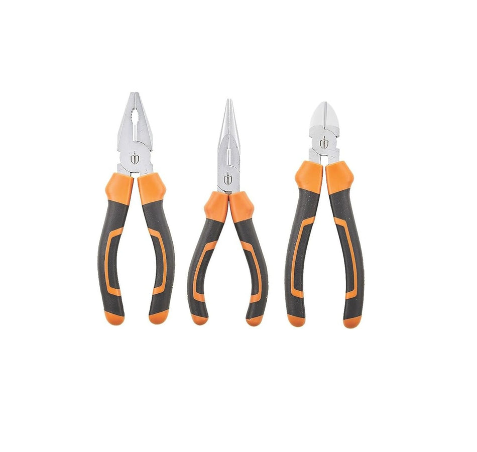 Magnusson Pliers Set 3 Pieces Soft-Grip Handle 160mm Durable Hardened Steel Jaws