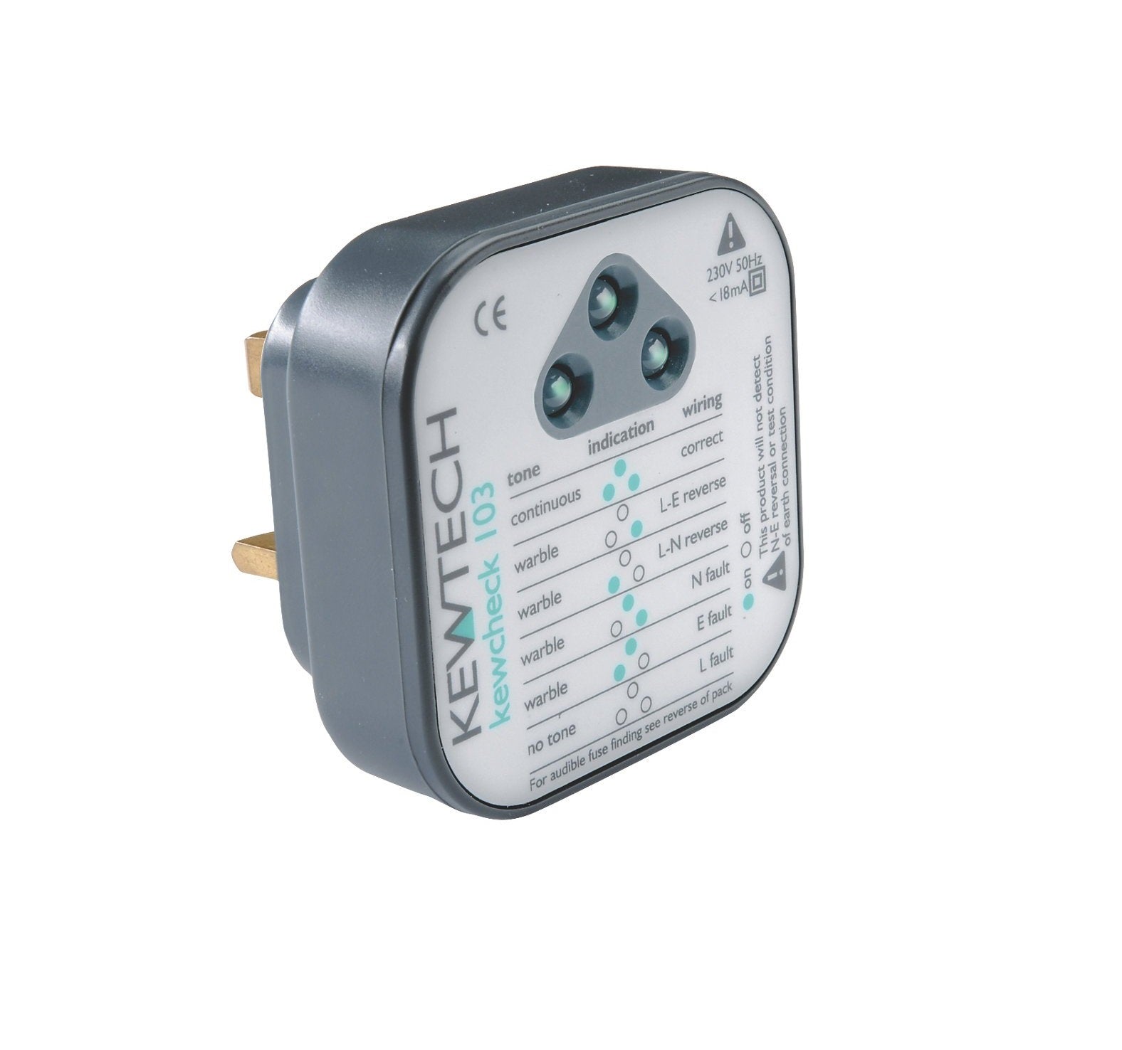 Kewtech KEWCHECK103 Mains Wiring Socket Tester – ToolSonLincs