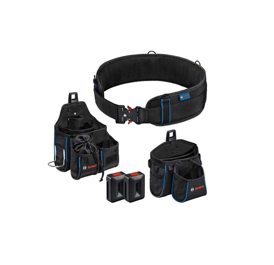 Bosch Professional ProClick Tool Belt kit with 1 x Belt 108 (Size L/XL), 1 x GWT 4 Bag, 1 x GWT 2 Bag, 2 x ProClick Holders