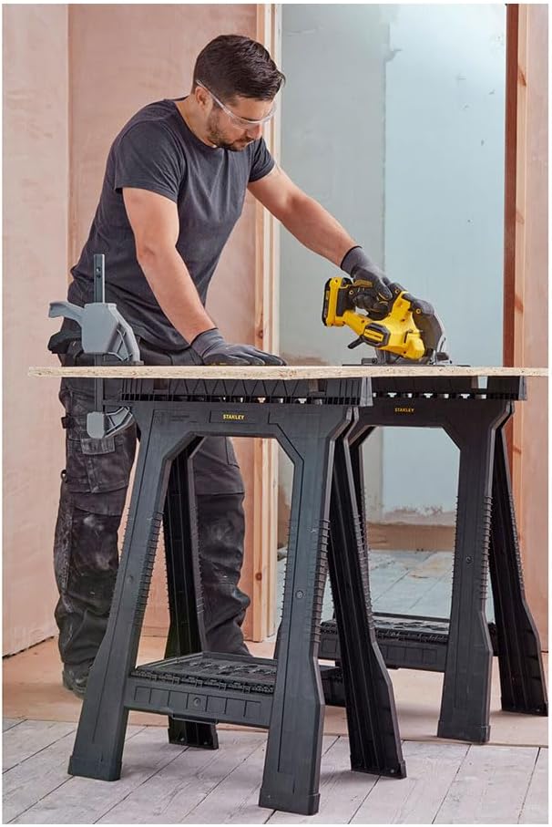 STANLEY Folding Junior Work Bench Saw Horse Twin Pack
