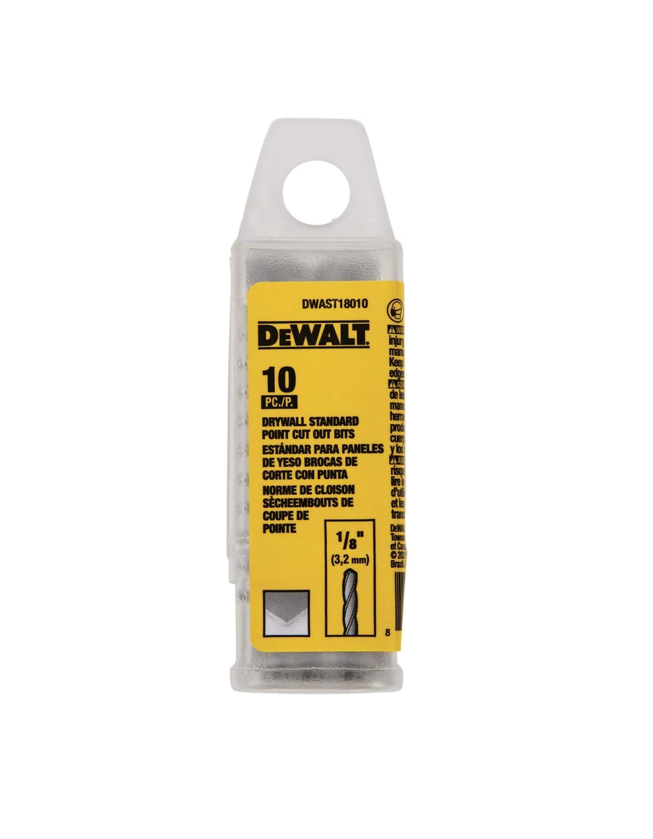 DEWALT DRYWALL STANDARD CUT OUT BIT 10 Pack DWAST18010 1/8IN