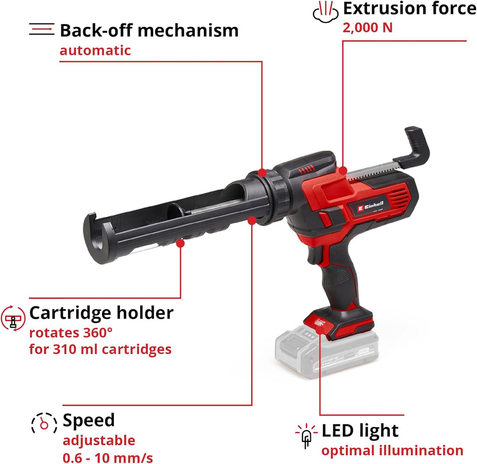 Einhell TE-SG 18/10 18v Cordless Caulking Gun 1 x 2.5ah Li-ion Battery Charger