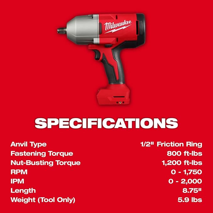 Milwaukee M18 BLHIWF12-0 Brushless 1/2" High Torque Impact Wrench