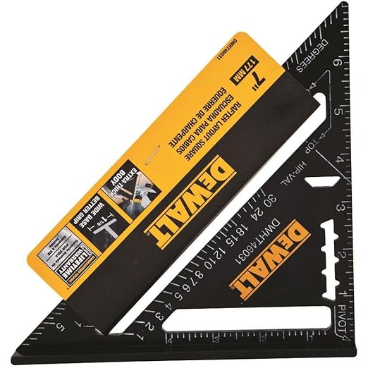 DEWALT DWHT46031 Aluminum 177mm 7-inch Premium Rafter Square