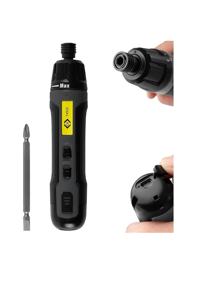 C.K Tools E-Driver, Electric High Torque Screwdriver, 3.6v USB-C Rechargeable