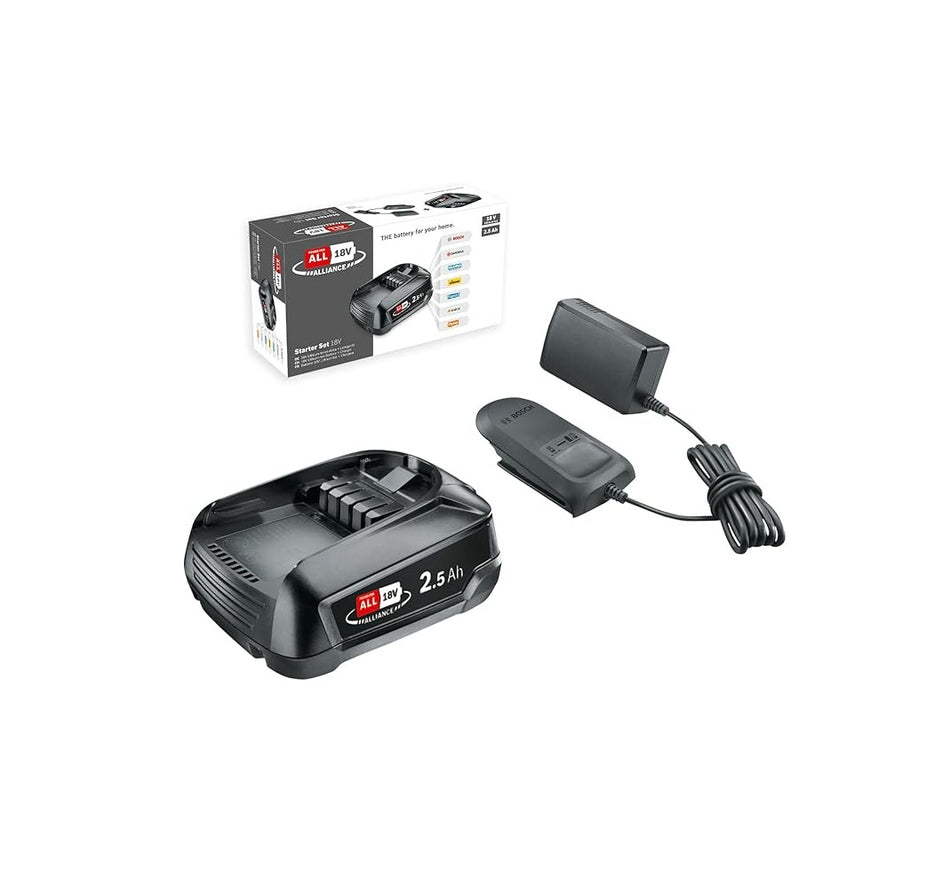 Bosch Battery and Charger Starter-Set 18V 1 X Battery 2.5 Ah Charger AL 18V-CV