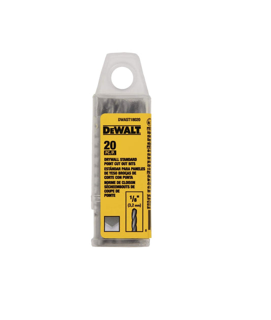 DEWALT DWAST18020 1/8IN DRYWALL STANDARD CUT OUT BIT 20 Pack