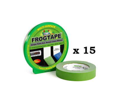 Frog Tape Green Multi Surface Masking Tape 24 / 36 / 48mm Sharp Lines Pack of 15