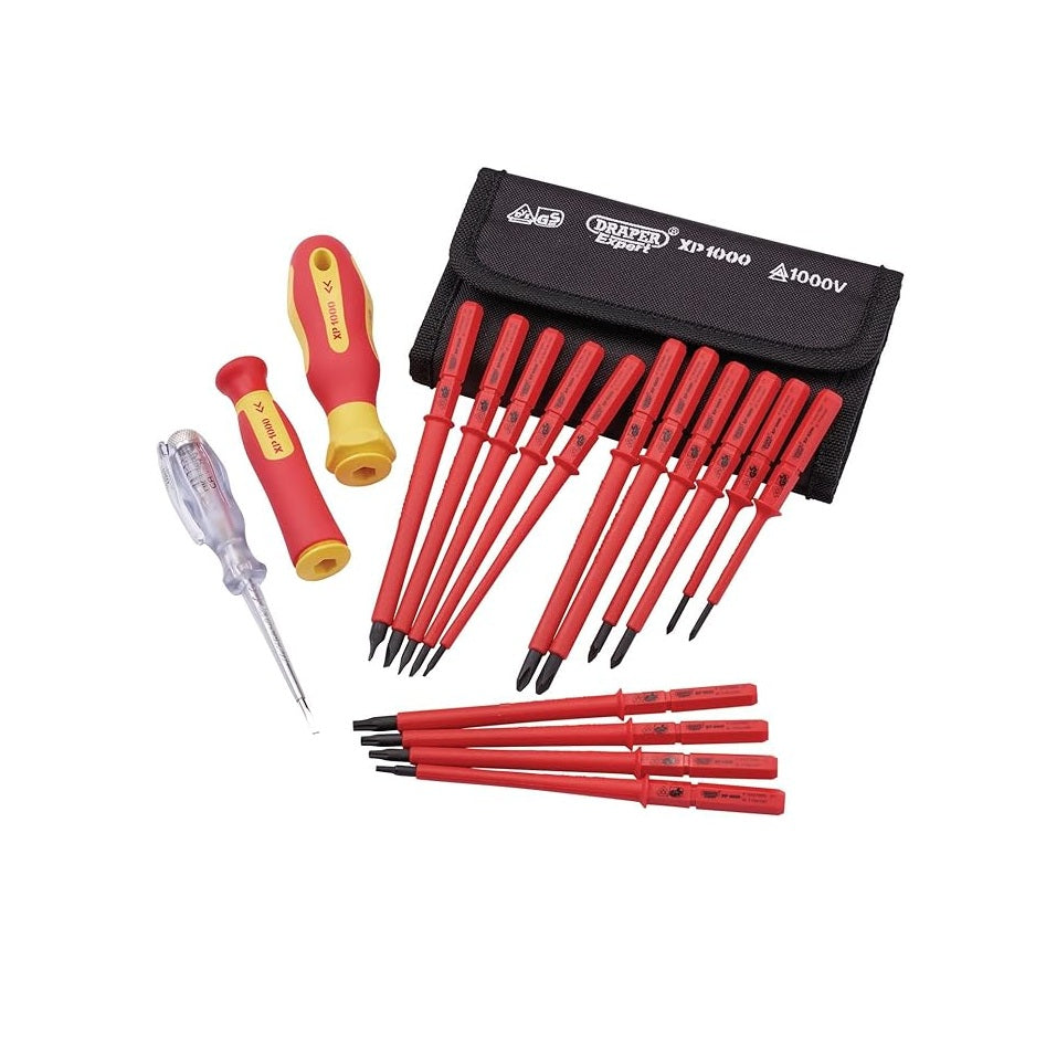 Draper Screwdriver Set XP1000 18 Piece Precision VDE Dual Insulated Interchangeable
