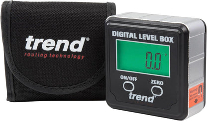 Trend Digital Level Box and Angle Finder (Magnetic Base & LCD Display) for Woodworking and Accurate Table/Mitre Saw Angle Setting, DLB , Black