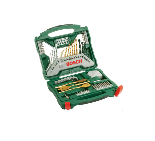 Bosch 70-Pieces X-Line Titanium Drill and Screwdriver Bit Set (for Wood, Masonry and Metal, Accessories Drills)