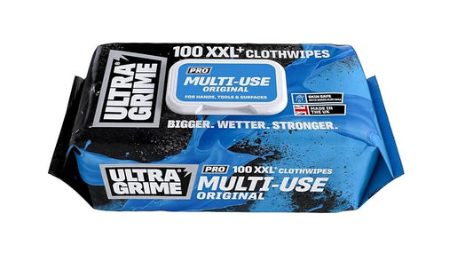 UltraGrime PRO Multiuse Cleaning Wet Wipes - Big Professional Disposable Wipes - Tougher Multi-Purpose Heavy-Duty Grime Cleaning Cloths (100 Thick Large Wipes)