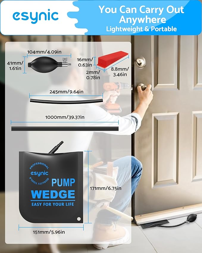 Air Wedge Pump Up Bag TPU Door Air Bags Support Squeezed Lifter Pack of 2