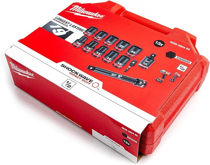 Milwaukee Socket Set 1/2' Impact Duty SHOCKWAVE