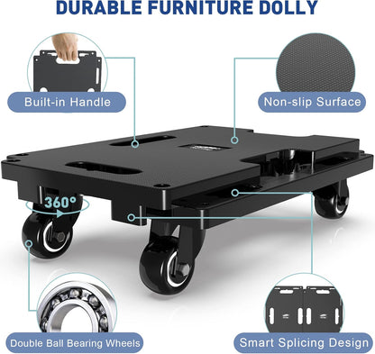 Moving Dolly with 360 Wheels Portable Furniture Garage Materials Toolbox Movers
