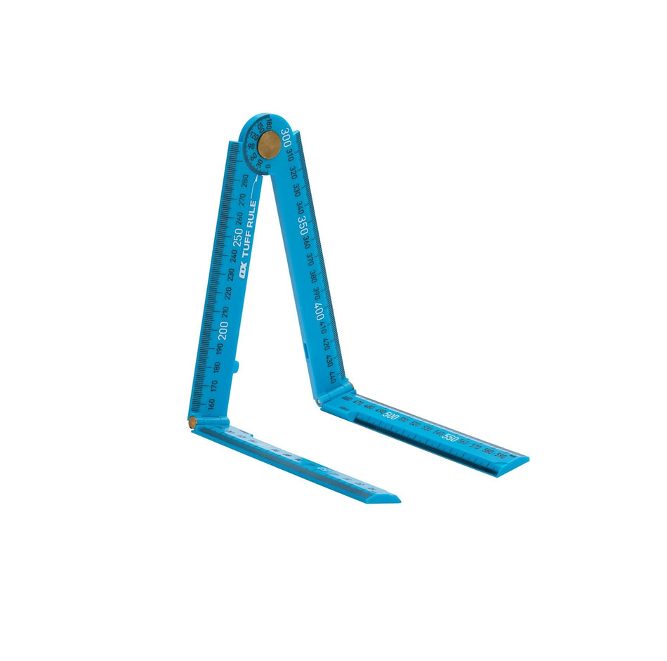 OX Pro Tuff Metric Folding Rule & Angle Finder 600mm Rule with 0-180° Angle Finder