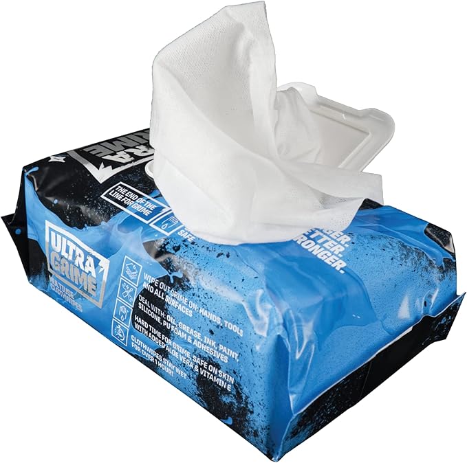 UltraGrime PRO Multiuse Cleaning Wet Wipes - Big Professional Disposable Wipes - Tougher Multi-Purpose Heavy-Duty Grime Cleaning Cloths (100 Thick Large Wipes)